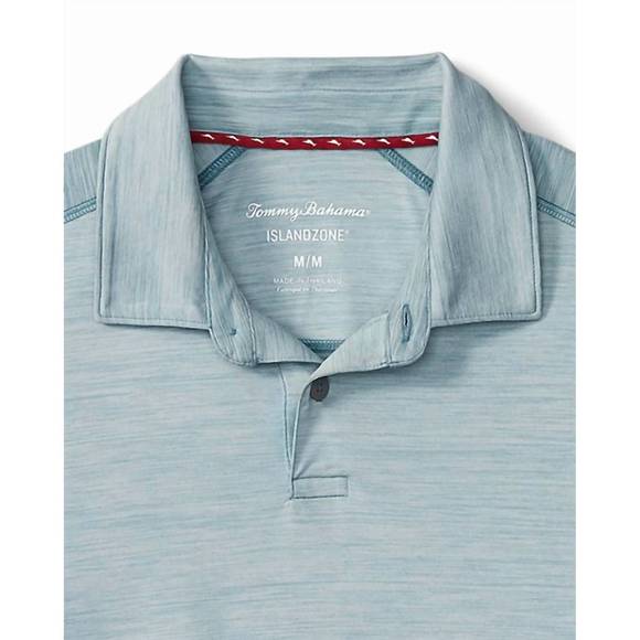 NEW TOMMY BAHAMA men's delray islandzone polo in iced aqua - Picture 2 of 2